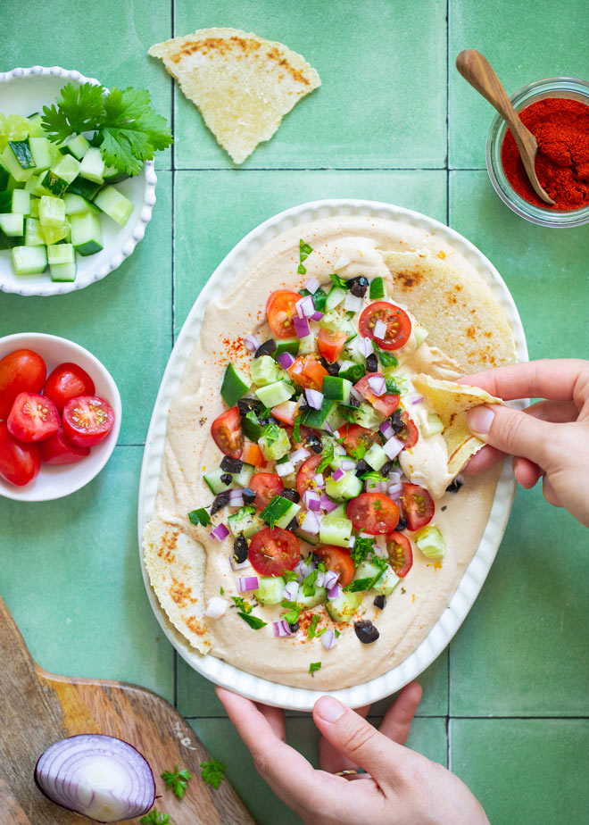 Greek-Style Loaded Hummus